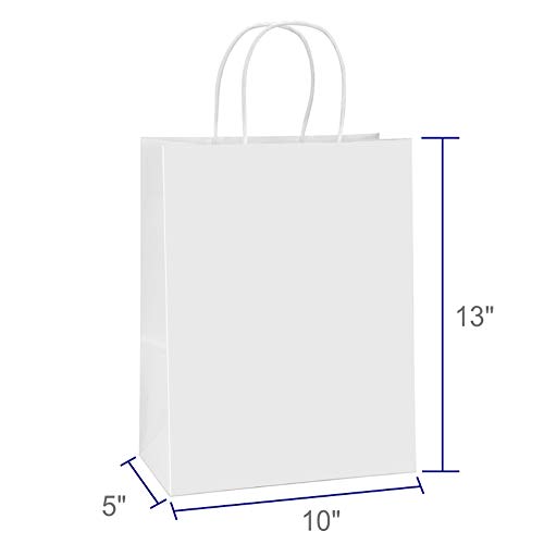 BagDream White Kraft Paper Shopping Bags 10x5x13 100Pcs with Handles for Shopping and Gifts
| BagDream Recyclable Paper