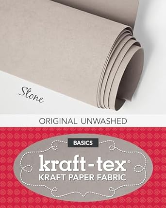 Kraft-tex Stone Original Unwashed Kraft Fabric Paper for Craft Projects, 19” x 1.5 Yard Roll (kraft-tex Basics)