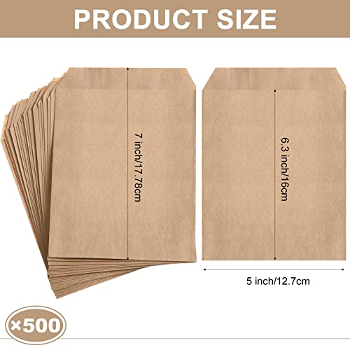 Eersida 500 Pcs Kraft Paper Treat Bags for Snack Bags Silverware Party Favors (5 x 7 Inch)
Eersida 500 Pcs Kraft Paper S