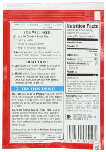 McCormick Spaghetti Thick & Zesty for Pasta Lovers Convenient 3-Pack 1.37 Ounce
