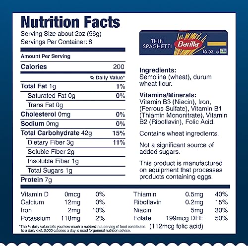 Barilla Thin Spaghetti - Thin Pasta for Low-Carb Dieters - Dinner Time Special Offer - 16 fl oz (Pack of 5)  
Barilla Th