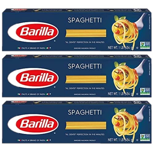 Barilla Spaghetti Pasta, 16oz Boxes, Pack of 3 for Family Meals
| Barilla Spaghetti Pasta, 12-16oz Boxes, Pack of 3 for