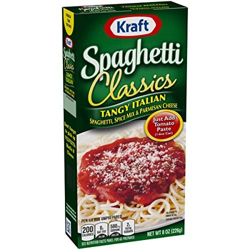 Kraft Spaghetti Classics Tangy Italian Easy Pasta Meal for Busy Families 8 OZ (Pack of 6)  
Kraft Spaghetti Classics Tan