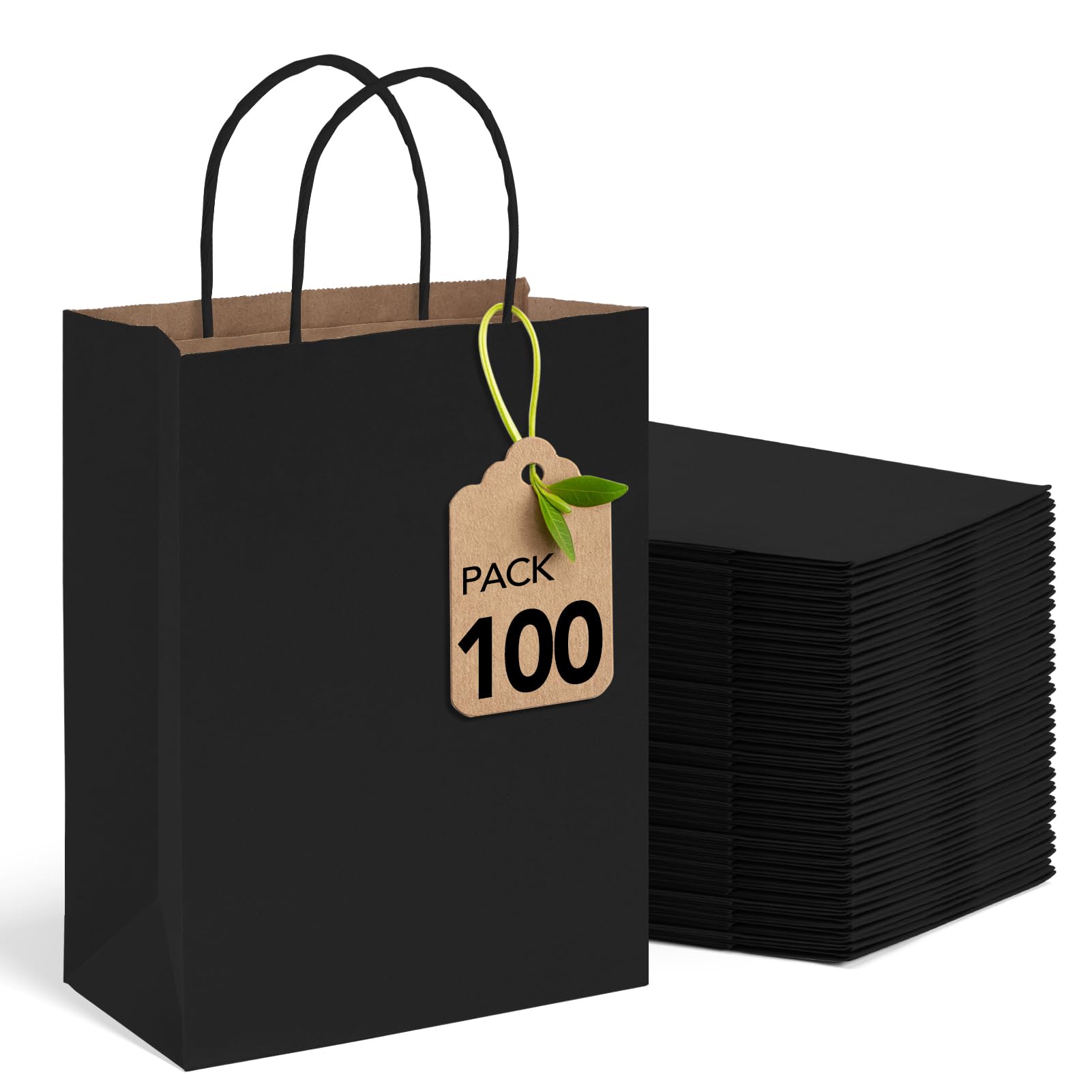 MESHA 100 Pack Black Gift Bags for Birthday Party Favor
| MESHA 8x|25x10.5 Inch Kraft Paper Bags with Handles
| MESHA B