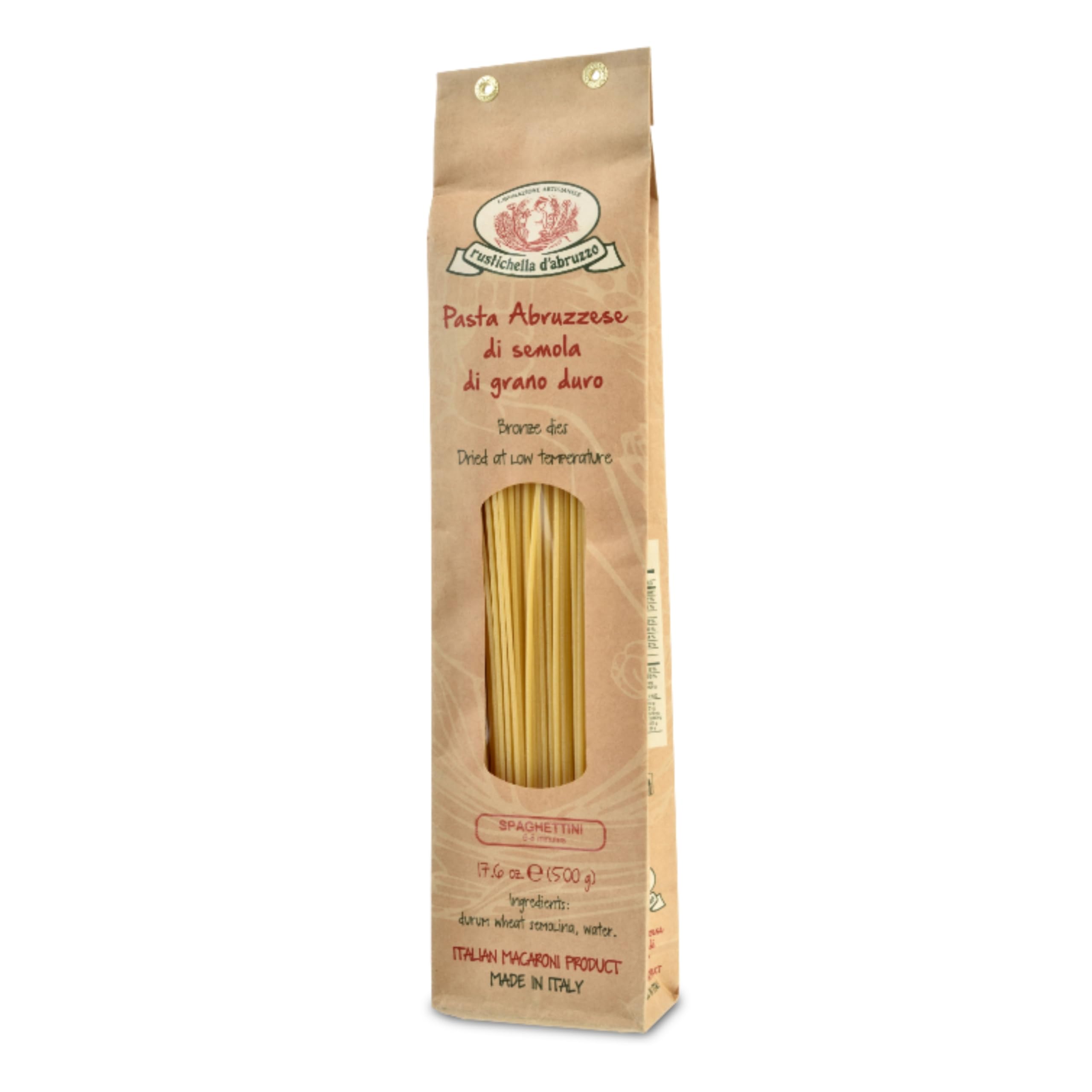 Rustichella d'Abruzzo Spaghettini 500g Thin Italian Pasta Ideal for Clams & Olive Oil Sauces Authentic Abruzzo Long Past