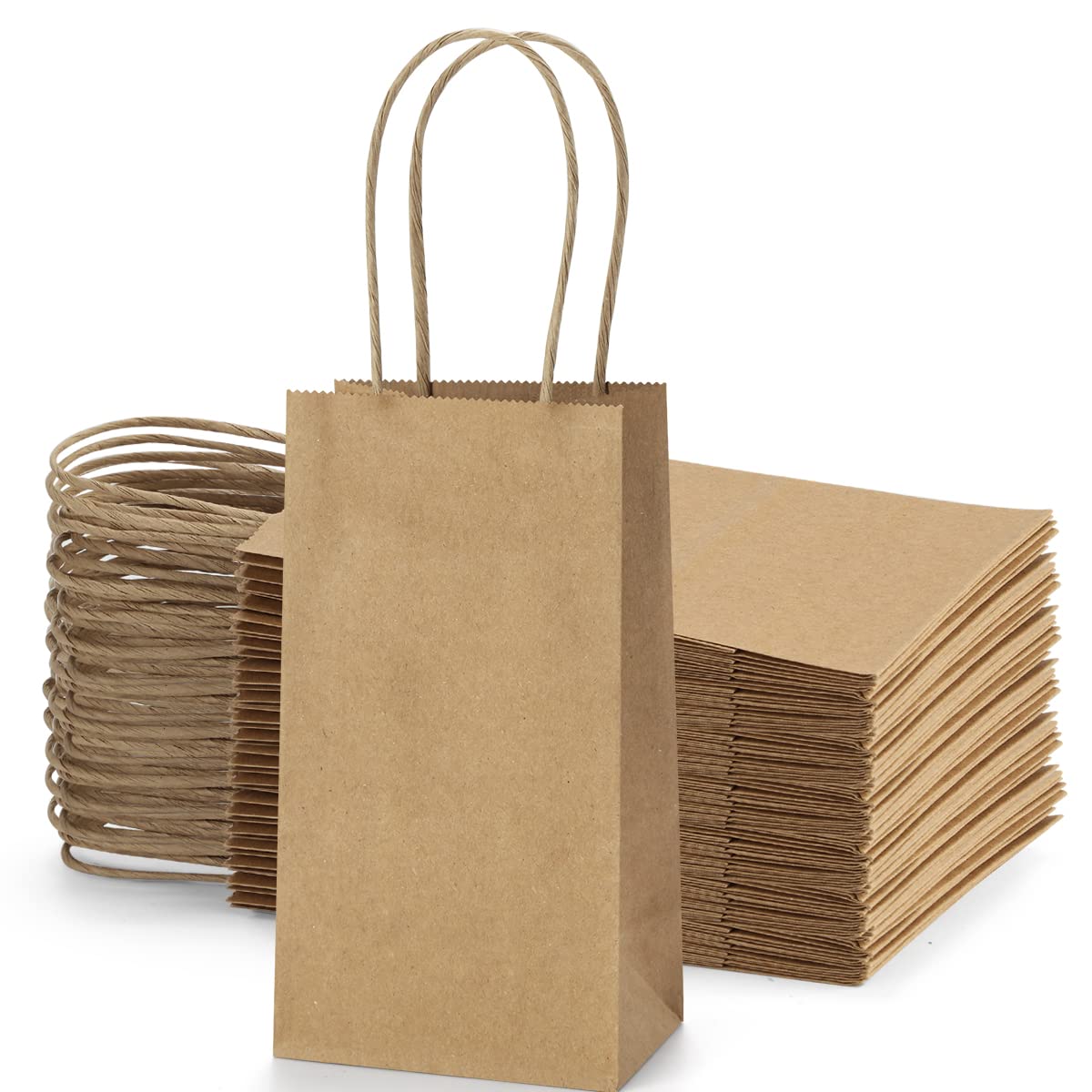 BagDream 100 Pack Mini Gift Party Favor Bags for Wedding Receptions
| BagDream Small Brown Gift Bags with Handles Ideal