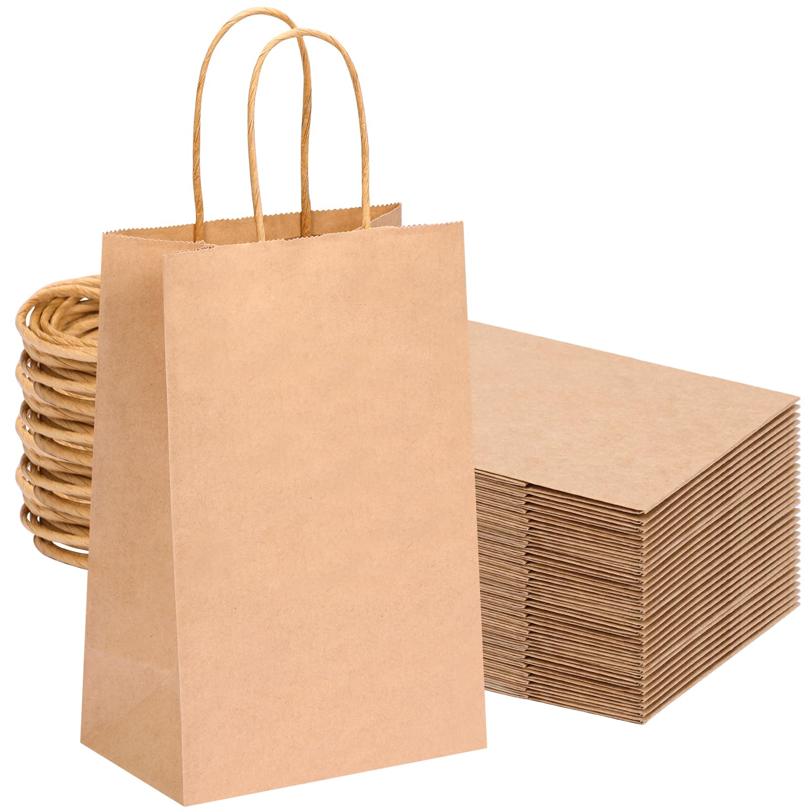 OUTUXED Small Gift Bags for Gift, Shopping, Birthday, Wedding, Business Party (Kraft)
| 60pcs Brown Paper Bags with Han