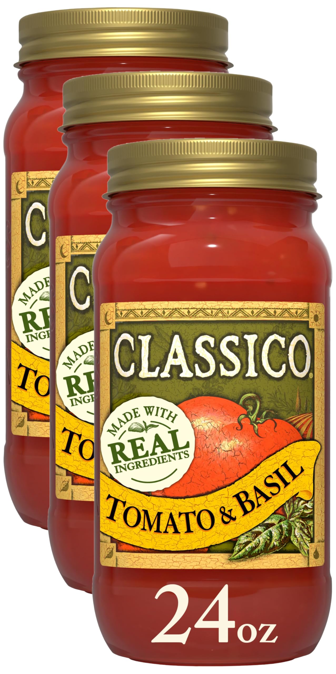 Classico Tomato & Basil Spaghetti Pasta Sauce - Fresh Taste, Large 24 Oz Jar, Perfect for Family Meals
| Classico Tomat
